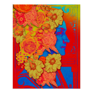 花の女性ポスター ポスター