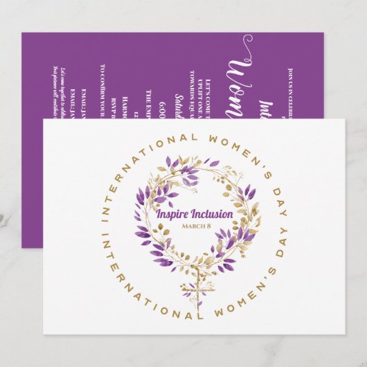 花の女性記号 女性の日 3月20日 招待状 (正面/裏面)