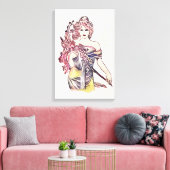 花の女性 キャンバスプリント (インサイチュ (リビング))