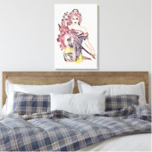 花の女性 キャンバスプリント (インサイチュ (寝室))