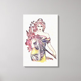 花の女性 キャンバスプリント