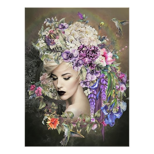 花の女性 フォトプリント            (正面)