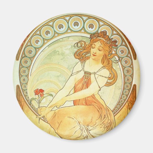 花の女性 マグネット (正面)