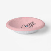 花の女性 ラインアート ピンク ペーパーボウル (傾斜あり)
