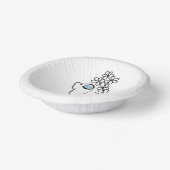 花の女性 ラインアート ペーパーボウル (傾斜あり)