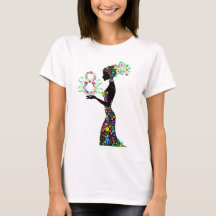 花の女性Tシャツ