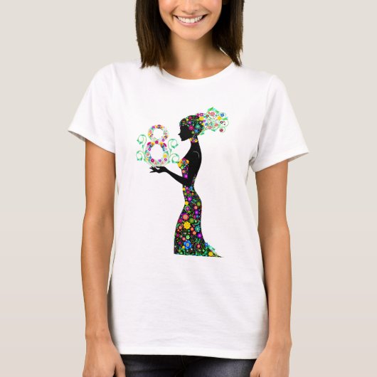 花の女性Tシャツ Tシャツ (正面)