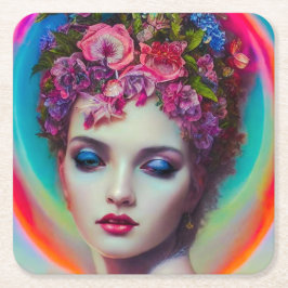 花の女神 スクエアペーパーコースター