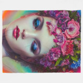 花の女神 フリースブランケット (正面(横))