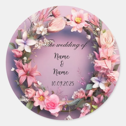 花の好意ステッカー ラウンドシール (正面)