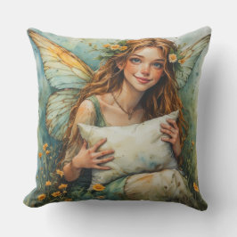 花の妖精が抱える枕 クッション