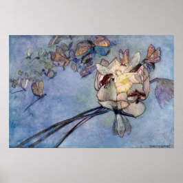 花の妖精と蝶by Warwick Goble ポスター