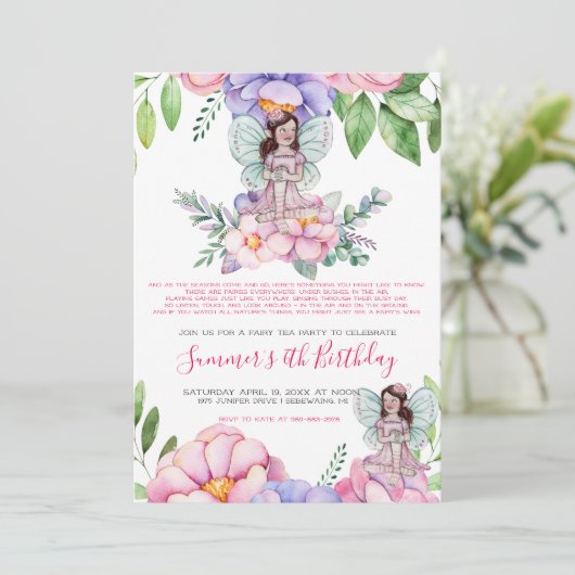 花の妖精のお茶会 招待状 (スタンド正面)