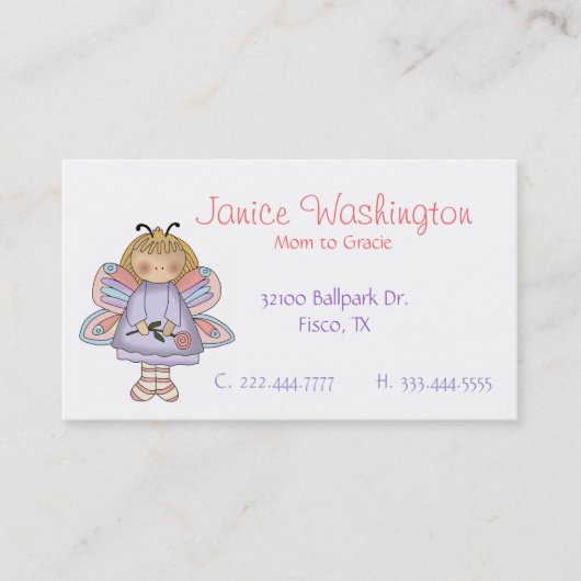 花の妖精のかわいいお母さんカード コーリングカード (正面)