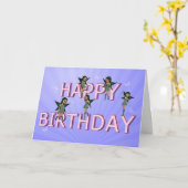 花の妖精のバースデー・カード カード (黄色い花)