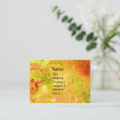 花の妖精のピンクの虹彩のファンタジー金ゴールド黄色 名刺 (スタンド正面)