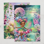 花の妖精の国パーティー招待状 招待状 (正面/裏面)