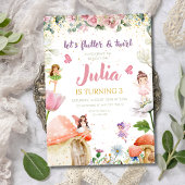 花の妖精の誕生日招待状、庭の女の子たち 招待状