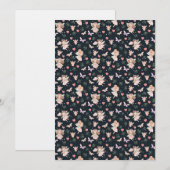 花の妖精シームレスパターン 招待状 (正面/裏面)