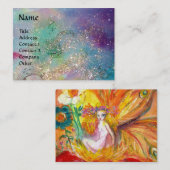 花の妖精ティール(緑がかった色)ブルーグリーン金ゴールドきらめく 名刺 (正面/裏面)