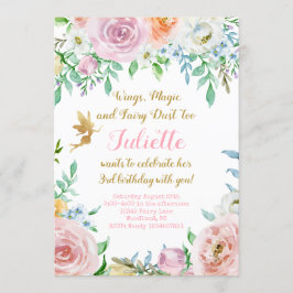 花の妖精パーティー招待状、妖精の招待状 招待状