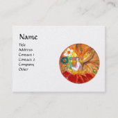 花の妖精ファンタジー赤黄色ホワイトパール 名刺 (正面)