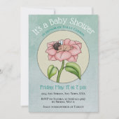花の妖精ベイビー フェアリー フラワー ベビーシャワー 招待状 (正面)