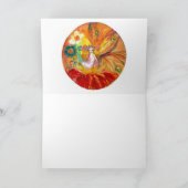 花の妖精赤い黄色のファンタジー シーズンカード (内部)