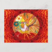 花の妖精赤い黄色のファンタジー ポストカード (正面)