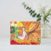 花の妖精赤い黄色のファンタジー ポストカード (スタンド正面)