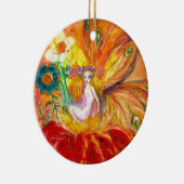 花の妖精鮮やか赤ルビー セラミックオーナメント (右)