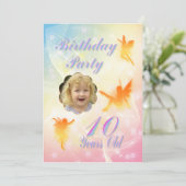 花の妖精10th誕生日パーティーの招待 招待状 (スタンド正面)