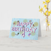 花の妖精4th誕生日カード カード (黄色い花)