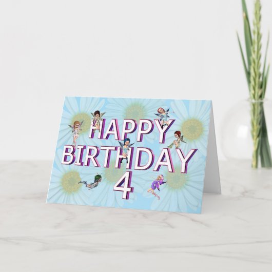 花の妖精4th誕生日カード カード (正面)
