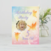 花の妖精5th誕生日パーティーの招待 招待状 (スタンド正面)