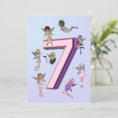 花の妖精7th誕生日パーティーの招待 招待状 (スタンド正面)