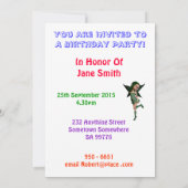 花の妖精9th誕生日パーティーの招待 招待状 (裏面)