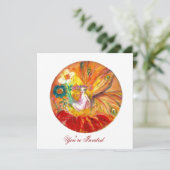 花の妖精 赤 青 黄色 白 招待状 (スタンド正面)