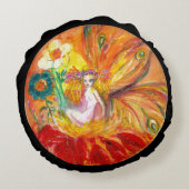 花の妖精,黒いファンタジー ラウンドクッション (裏面)