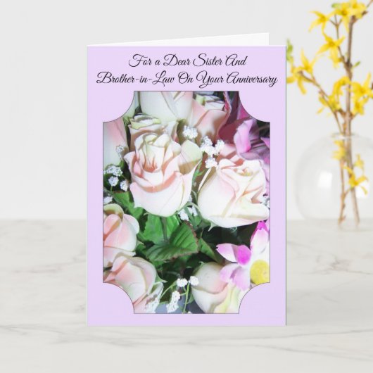 花の姉と夫のカスタマイズ可能な結婚記念日カード カード (黄色い花)