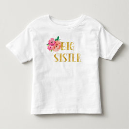 花の姉のワイシャツの金ゴールドホイル トドラーTシャツ