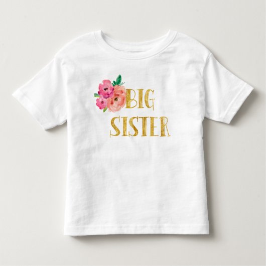 花の姉のワイシャツの金ゴールドホイル トドラーTシャツ (正面)