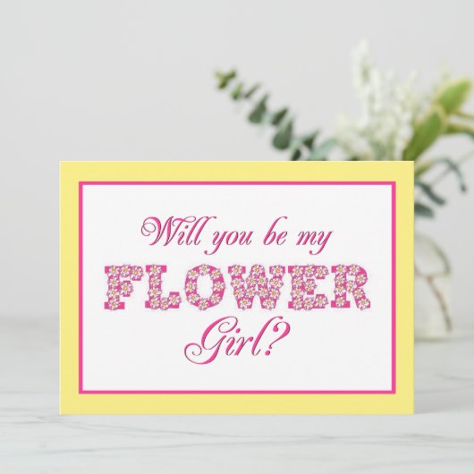 花の娘になってくれるか?カスタムウェディングカード 招待状 (スタンド正面)