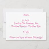 花の娘になってくれるか?カスタムウェディングカード 招待状 (裏面)