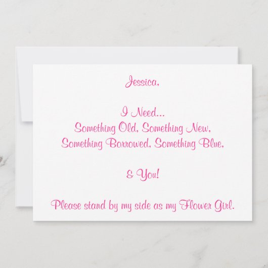 花の娘になってくれるか?カスタムウェディングカード 招待状 (裏面)