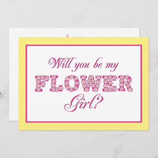 花の娘になってくれるか?カスタムウェディングカード 招待状 (正面/裏面)