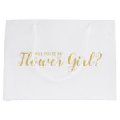 花の娘になってくれるか？スクリプモダント金ゴールド ラージペーパーバッグ (正面)