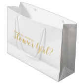 花の娘になってくれるか？スクリプモダント金ゴールド ラージペーパーバッグ (正面アングル)