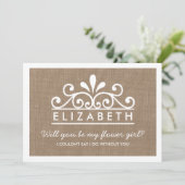 花の娘になってくれるか?バーラップティアラカード 招待状 (スタンド正面)