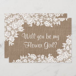 花の娘になってくれるか？バ素朴ーラップ&レース 招待状